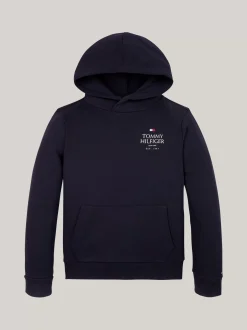 Bluzy Dresowe I Z Kapturem*Tommy Hilfiger Bluza Z Kapturem I Kieszenią Typu Kangur DESERT SKY