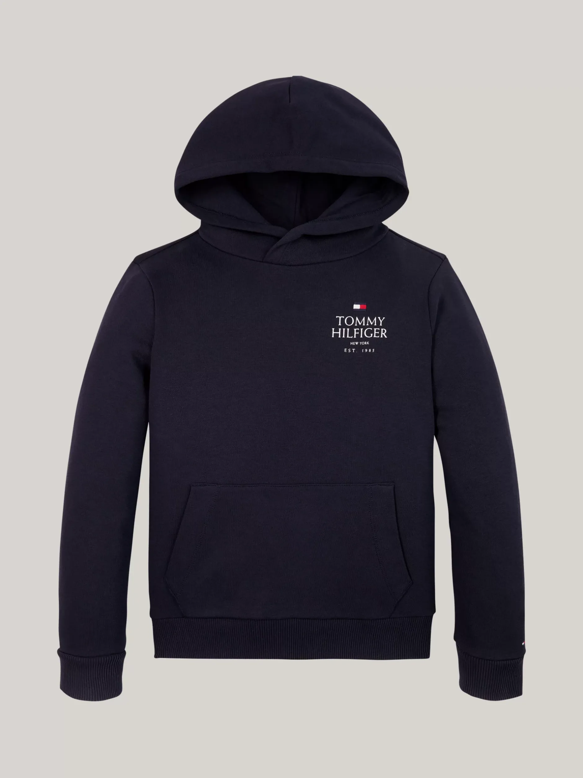 Bluzy Dresowe I Z Kapturem*Tommy Hilfiger Bluza Z Kapturem I Kieszenią Typu Kangur DESERT SKY