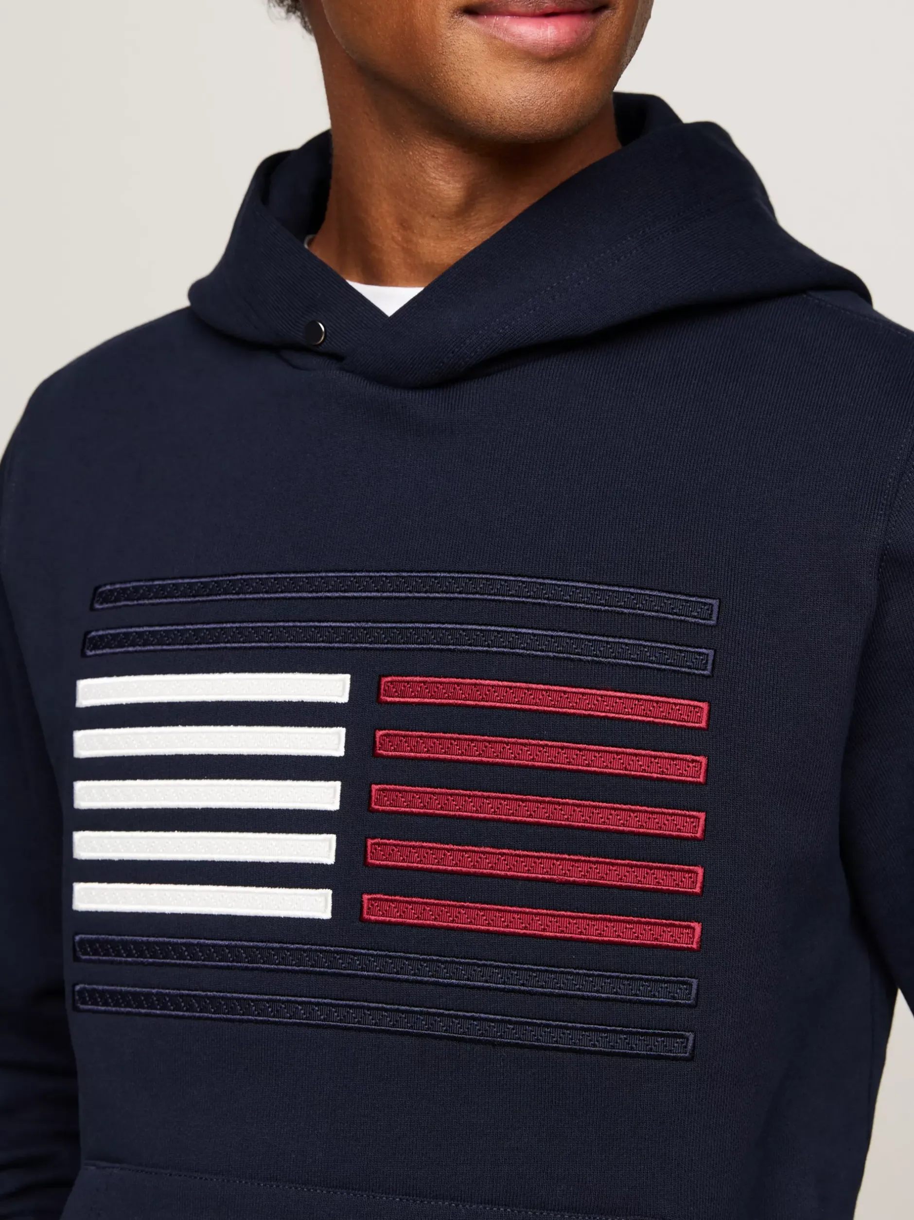 Bluzy Dresowe & Z Kapturem*Tommy Hilfiger Bluza Z Kapturem I Motywem Flagi Hilfiger DESERT SKY