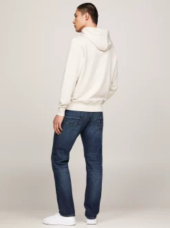 Bluzy Dresowe & Z Kapturem*Tommy Hilfiger Bluza Z Kapturem I Motywem Flagi Hilfiger HEATHERED OATMILK