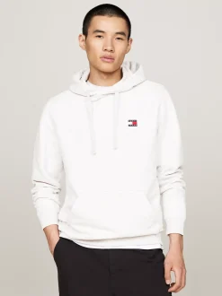 Bluzy Dresowe & Z Kapturem*Tommy Hilfiger Bluza Z Kapturem I Naszywką Tommy SILVER GREY HTR