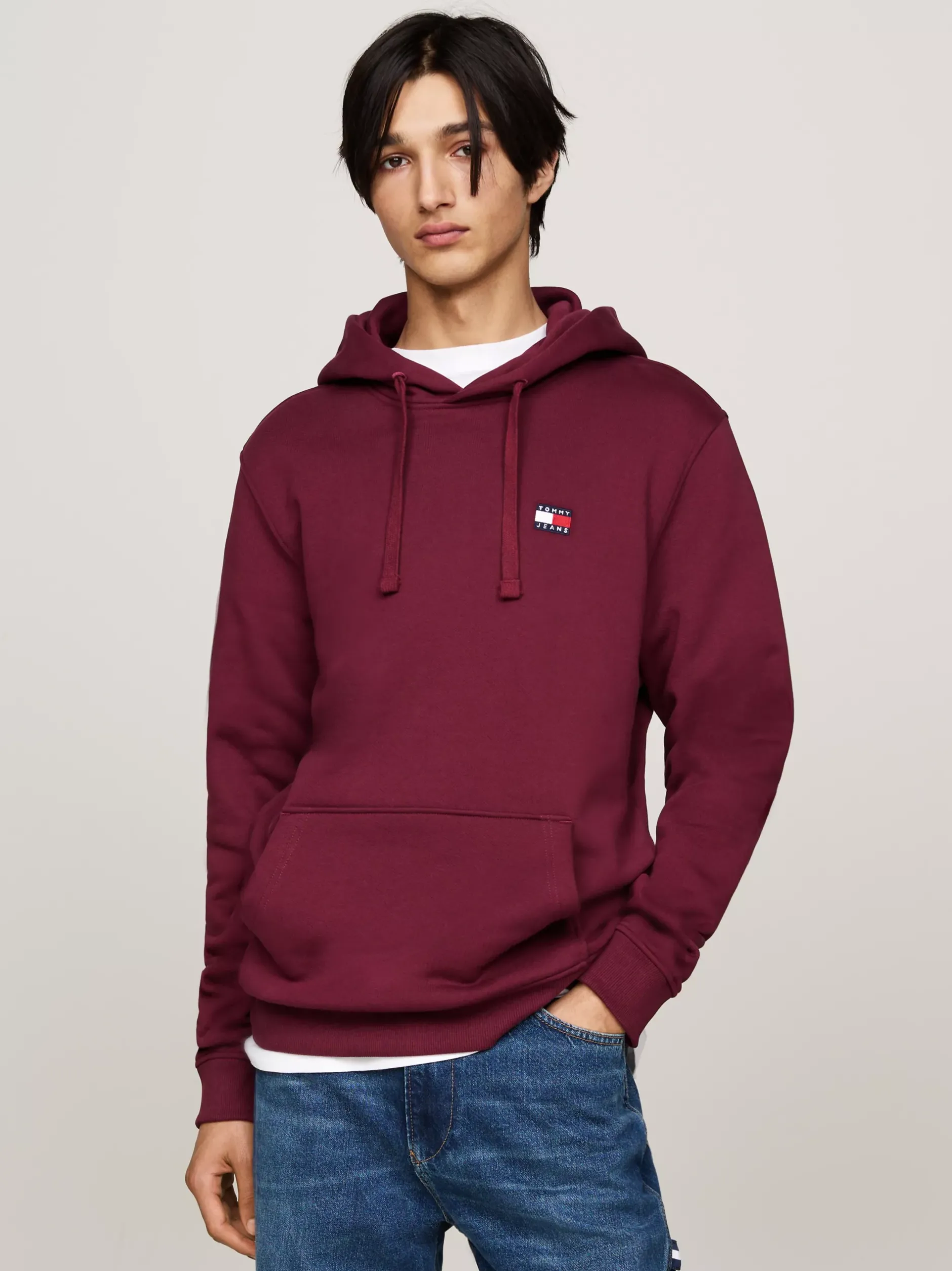 Bluzy Dresowe & Z Kapturem*Tommy Hilfiger Bluza Z Kapturem I Naszywką Tommy DEEP ROUGE