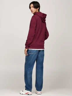 Bluzy Dresowe & Z Kapturem*Tommy Hilfiger Bluza Z Kapturem I Naszywką Tommy DEEP ROUGE