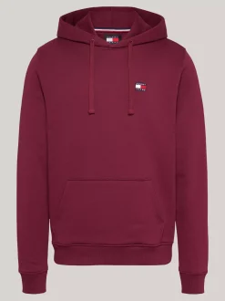 Bluzy Dresowe & Z Kapturem*Tommy Hilfiger Bluza Z Kapturem I Naszywką Tommy DEEP ROUGE