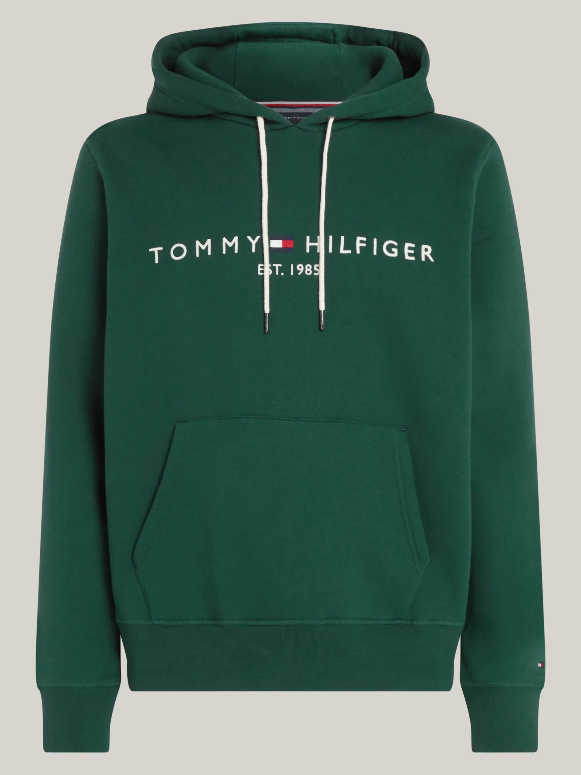 Bluzy Dresowe & Z Kapturem*Tommy Hilfiger Bluza Z Kapturem I Wyhaftowanym Logo ORNAMENTAL GREEN