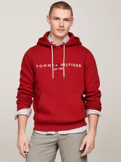 Bluzy Dresowe & Z Kapturem*Tommy Hilfiger Bluza Z Kapturem I Wyhaftowanym Logo DARK MAGMA