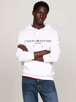 Dresy|Bluzy Dresowe & Z Kapturem*Tommy Hilfiger Bluza Z Kapturem I Wyhaftowanym Logo WHITE