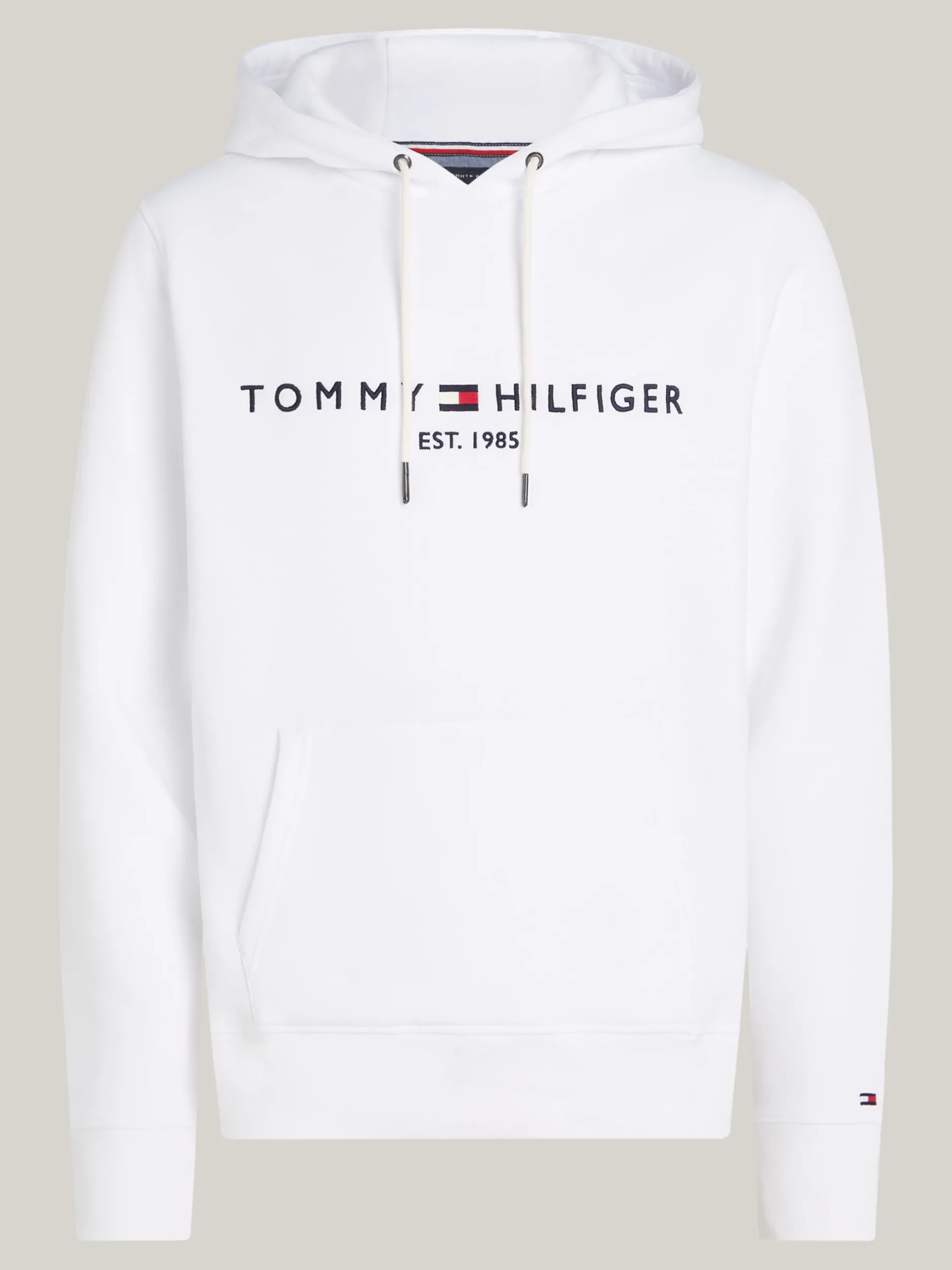 Dresy|Bluzy Dresowe & Z Kapturem*Tommy Hilfiger Bluza Z Kapturem I Wyhaftowanym Logo WHITE