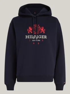 Bluzy Dresowe & Z Kapturem*Tommy Hilfiger Bluza Z Kapturem I Wyszywanym Logo DESERT SKY