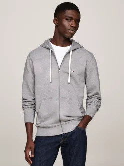 Bluzy Dresowe & Z Kapturem*Tommy Hilfiger Bluza Z Kapturem I Zapięciem Na Zamek MEDIUM GREY HEATHER