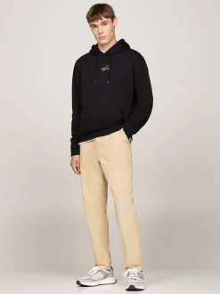 Bluzy Dresowe & Z Kapturem*Tommy Hilfiger Bluza Z Kapturem I Złotym Kaligrafowanym Logo BLACK