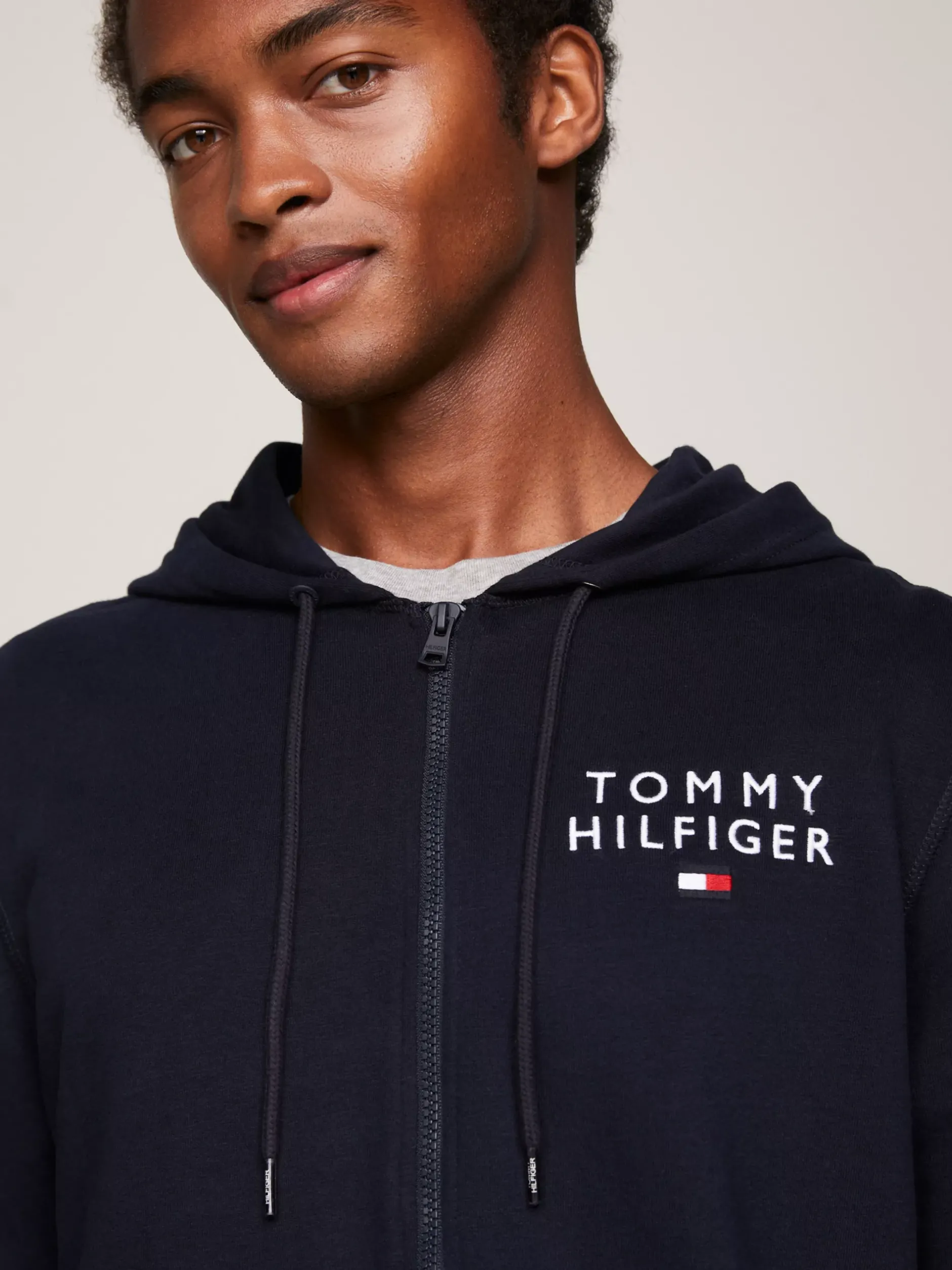 Stroje Domowe*Tommy Hilfiger Bluza Z Kapturem Lounge TH Original Z Logo DESERT SKY