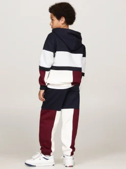 Bluzy Dresowe I Z Kapturem*Tommy Hilfiger Bluza Z Kapturem W Bloki Kolorów RED WHITE BLUE