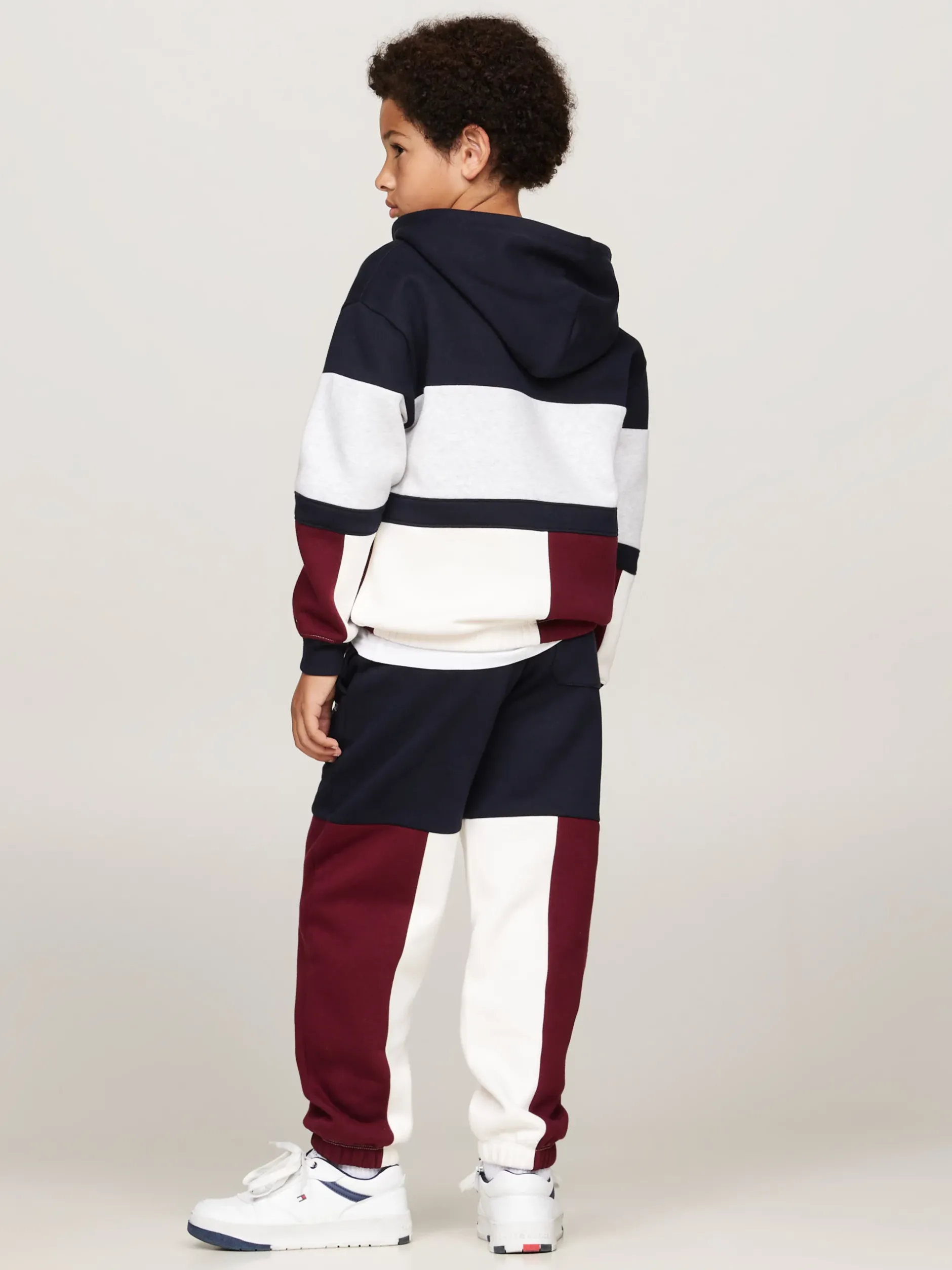Bluzy Dresowe I Z Kapturem*Tommy Hilfiger Bluza Z Kapturem W Bloki Kolorów RED WHITE BLUE