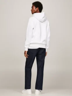 Bluzy Dresowe & Z Kapturem*Tommy Hilfiger Bluza Z Kapturem Z Kaligrafowanym Logo WHITE
