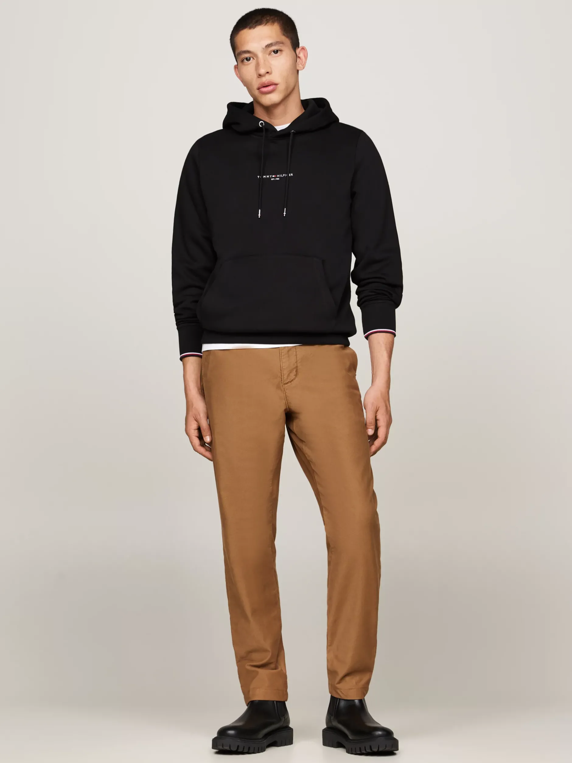 Bluzy Dresowe & Z Kapturem*Tommy Hilfiger Bluza Z Kapturem Z Mankietami Z Tasiemką BLACK