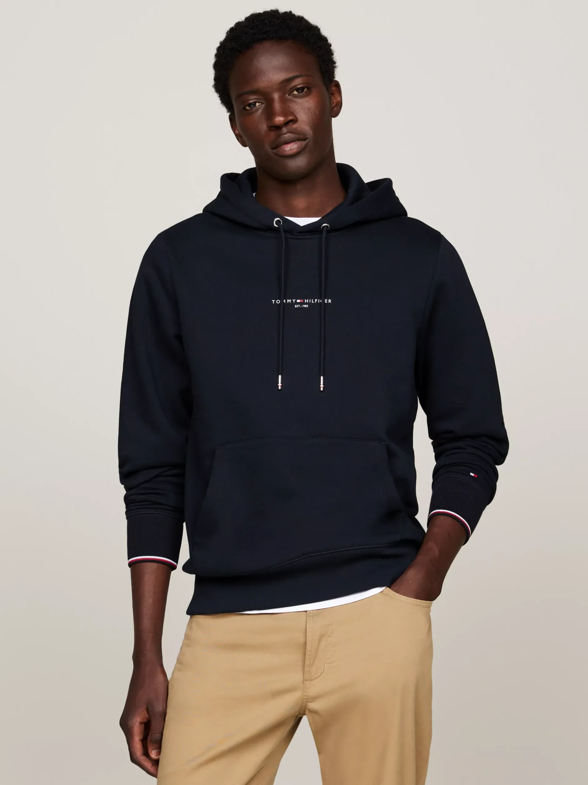 Bluzy Dresowe & Z Kapturem*Tommy Hilfiger Bluza Z Kapturem Z Mankietami Z Tasiemką DESERT SKY