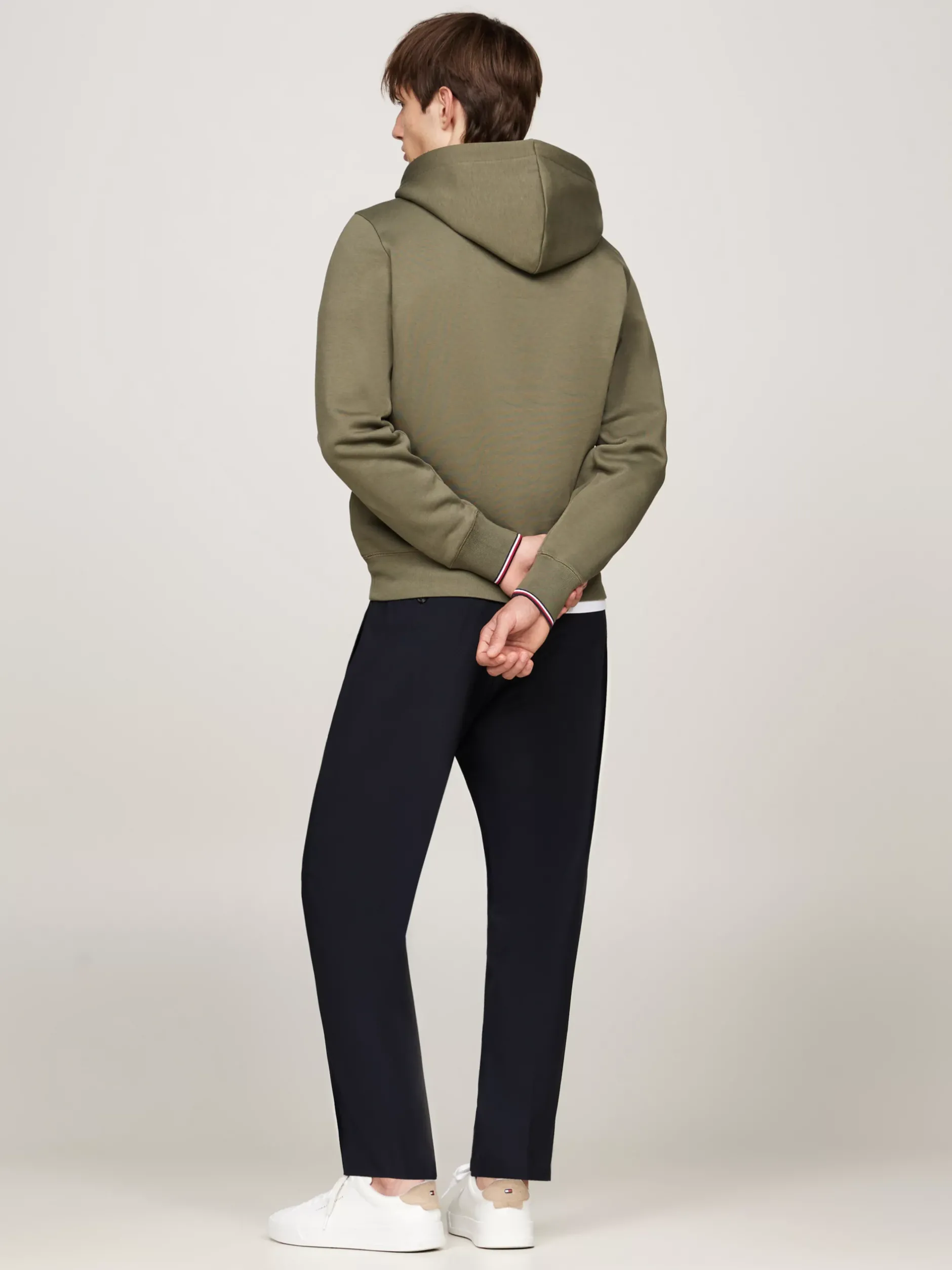 Bluzy Dresowe & Z Kapturem*Tommy Hilfiger Bluza Z Kapturem Z Mankietami Z Tasiemką BATTLE GREEN