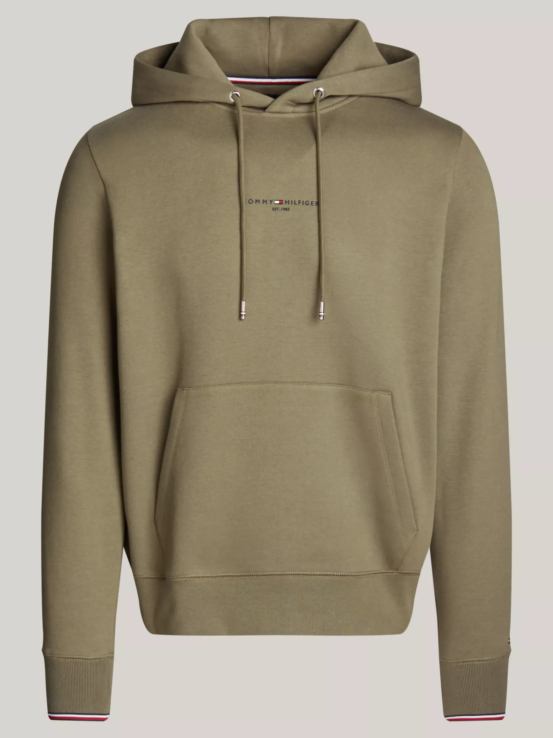 Bluzy Dresowe & Z Kapturem*Tommy Hilfiger Bluza Z Kapturem Z Mankietami Z Tasiemką BATTLE GREEN