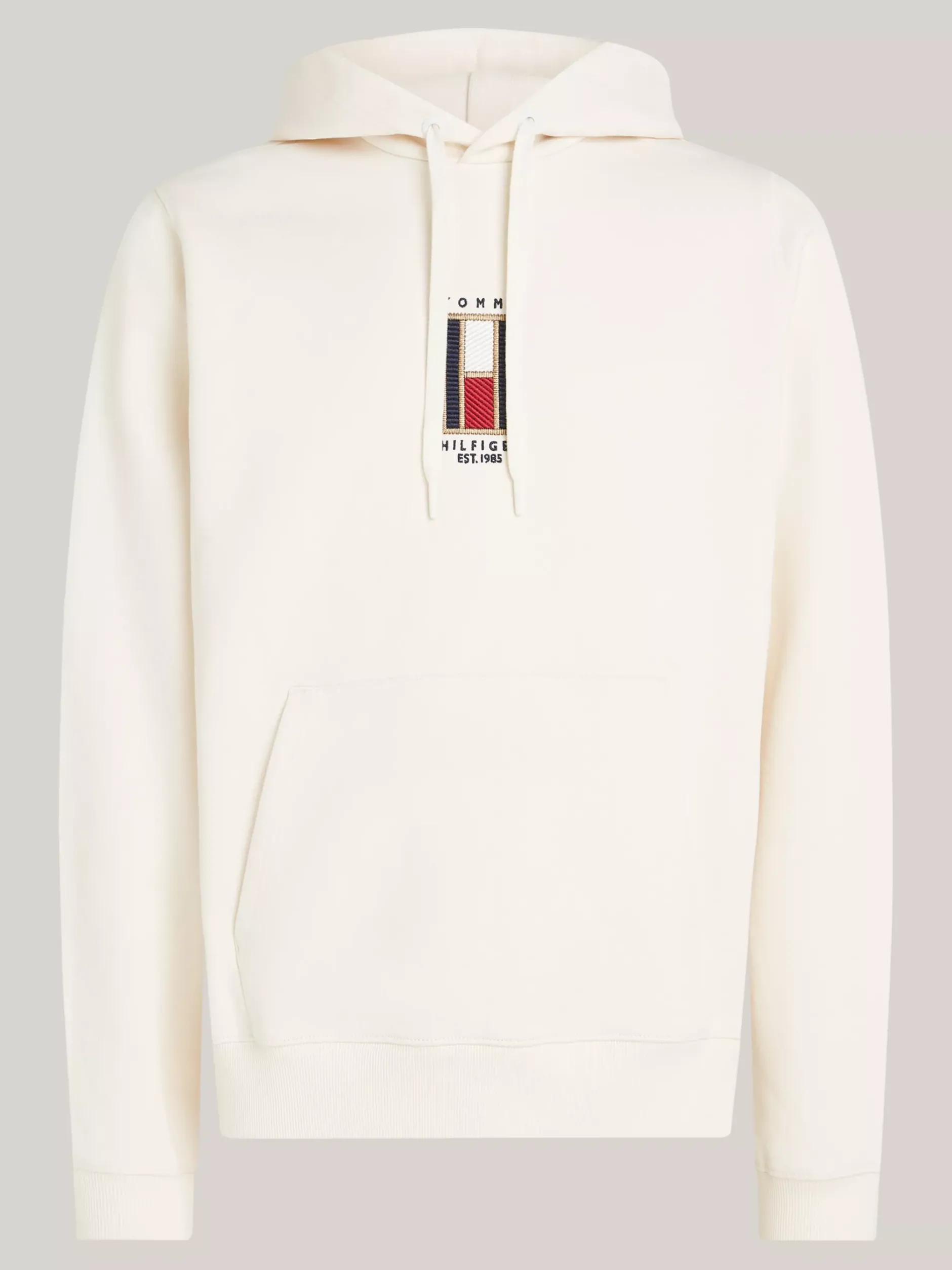 Bluzy Dresowe & Z Kapturem*Tommy Hilfiger Bluza Z Kapturem Z Troczkami I Pionowym Logo IVORY PETAL