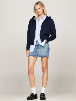 Bluzy Dresowe & Z Kapturem*Tommy Hilfiger Bluza Z Kapturem Z Zapięciem Na Zamek DARK NIGHT NAVY
