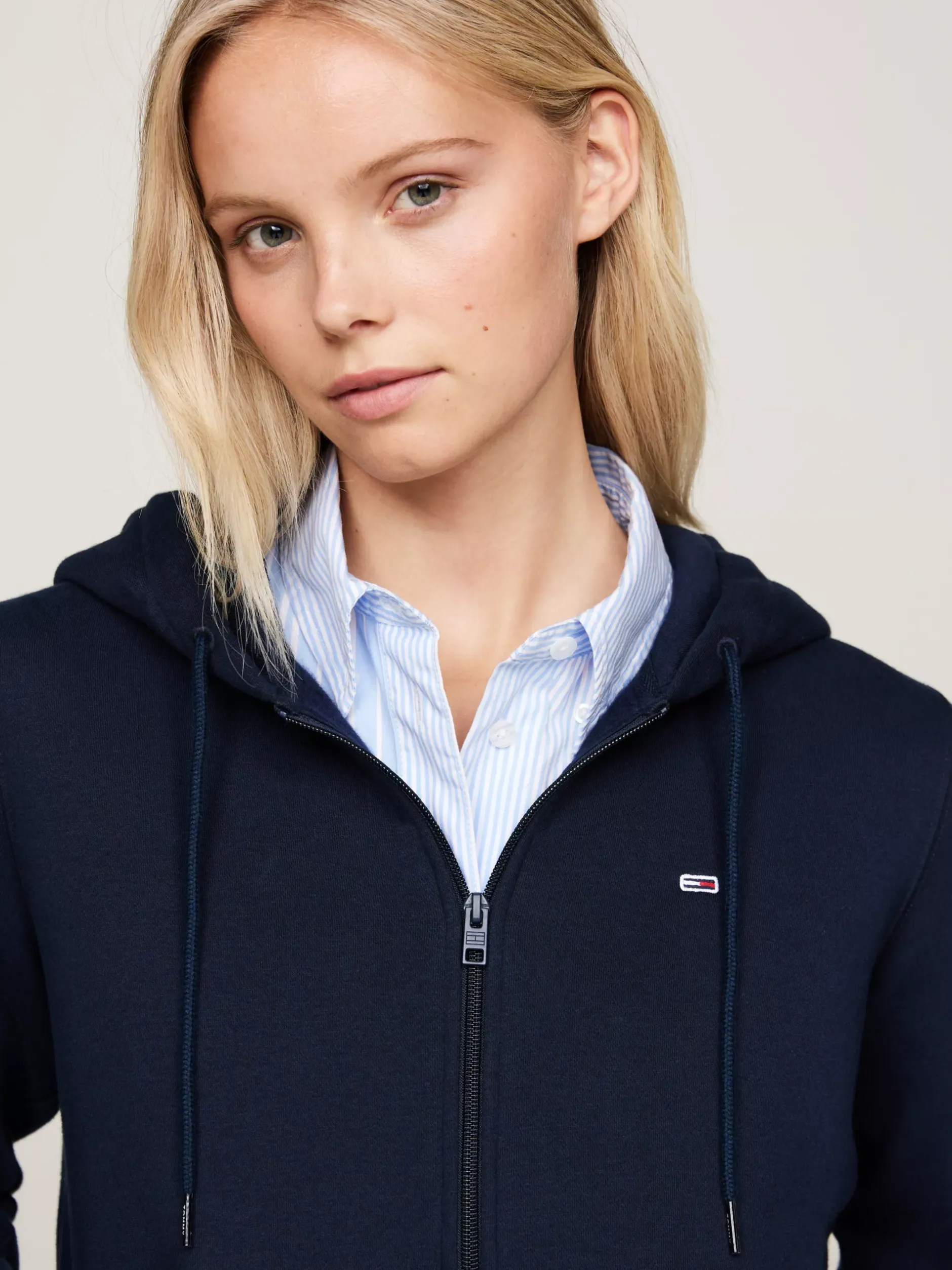Bluzy Dresowe & Z Kapturem*Tommy Hilfiger Bluza Z Kapturem Z Zapięciem Na Zamek DARK NIGHT NAVY