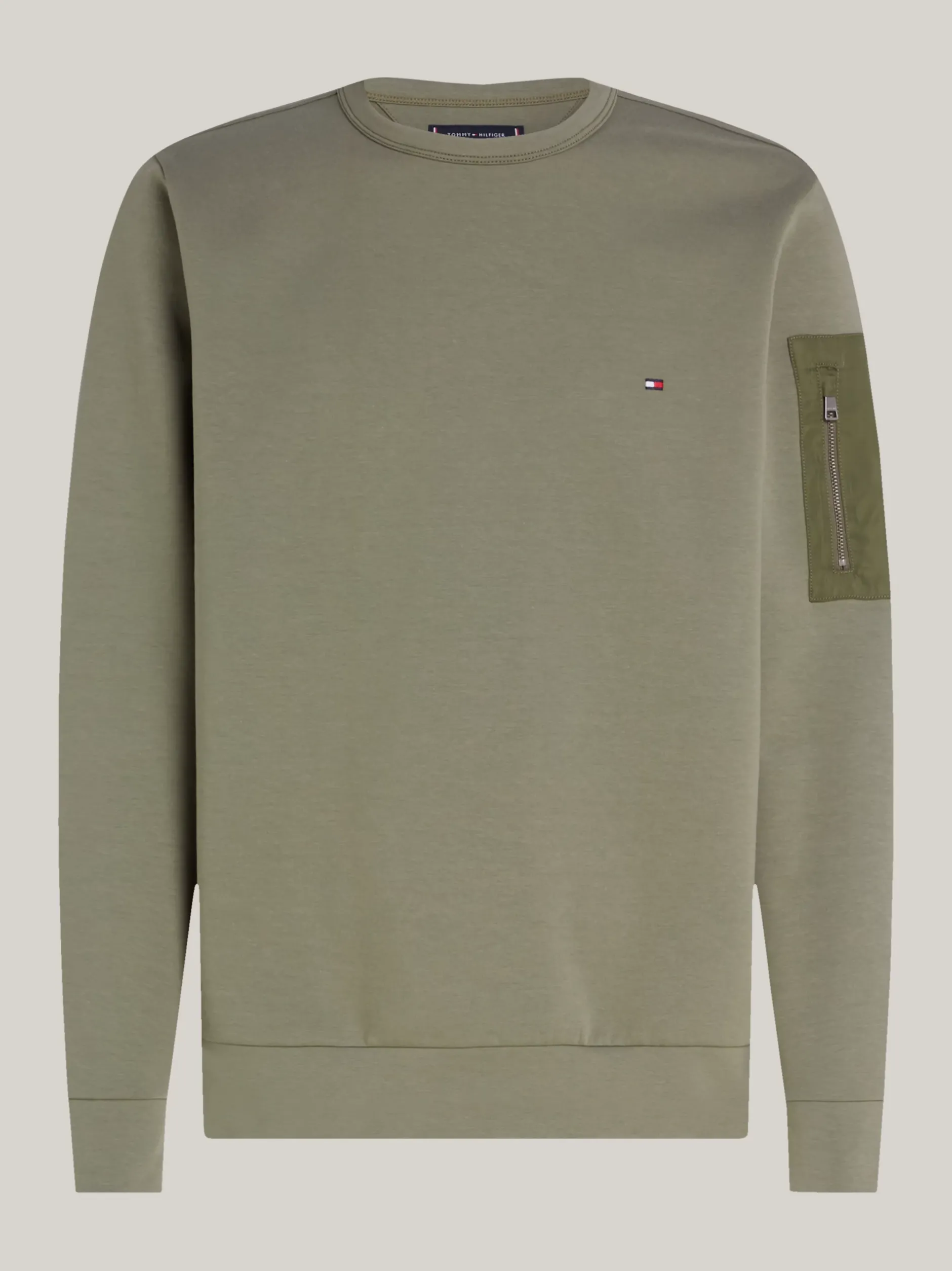 Bluzy Dresowe & Z Kapturem*Tommy Hilfiger Bluza Z Kieszenią Zapinaną Na Zamek BATTLE GREEN