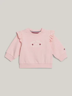 Dziewczynki|Chłopcy*Tommy Hilfiger Bluza Z Logo I Falbankami Na Ramionach SOFT ROSE