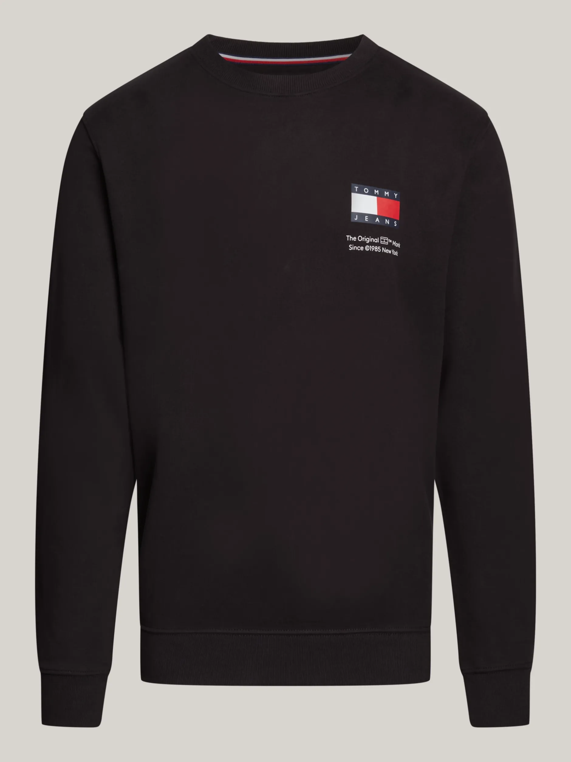 Bluzy Dresowe & Z Kapturem*Tommy Hilfiger Bluza Z Logo I Okrągłym Dekoltem BLACK