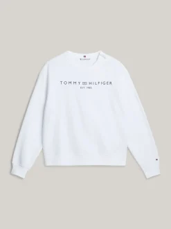 Bluzy Dresowe & Z Kapturem*Tommy Hilfiger Bluza Z Logo Z Kolekcji Adaptive TH OPTIC WHITE