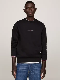 Bluzy Dresowe & Z Kapturem*Tommy Hilfiger Bluza Z Okrągłym Dekoltem BLACK