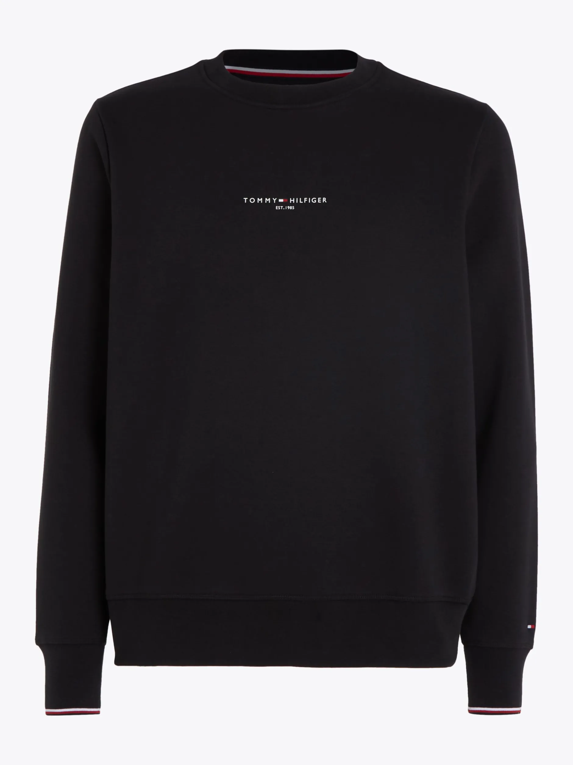 Bluzy Dresowe & Z Kapturem*Tommy Hilfiger Bluza Z Okrągłym Dekoltem BLACK