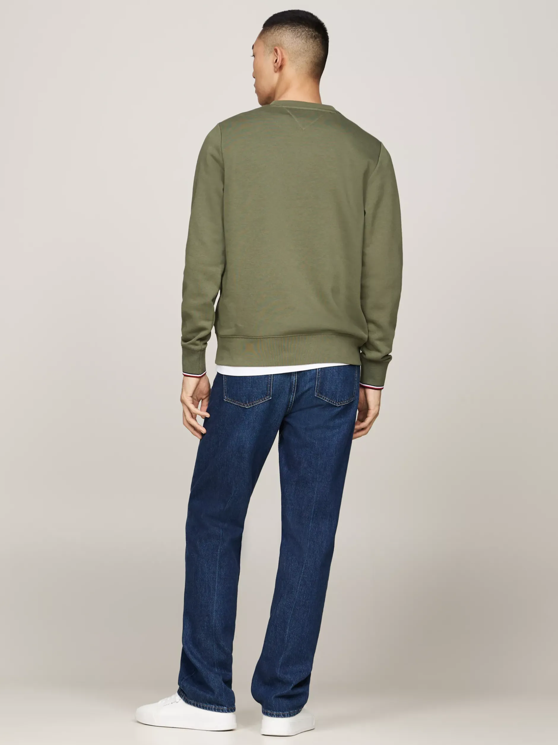 Bluzy Dresowe & Z Kapturem*Tommy Hilfiger Bluza Z Okrągłym Dekoltem BATTLE GREEN