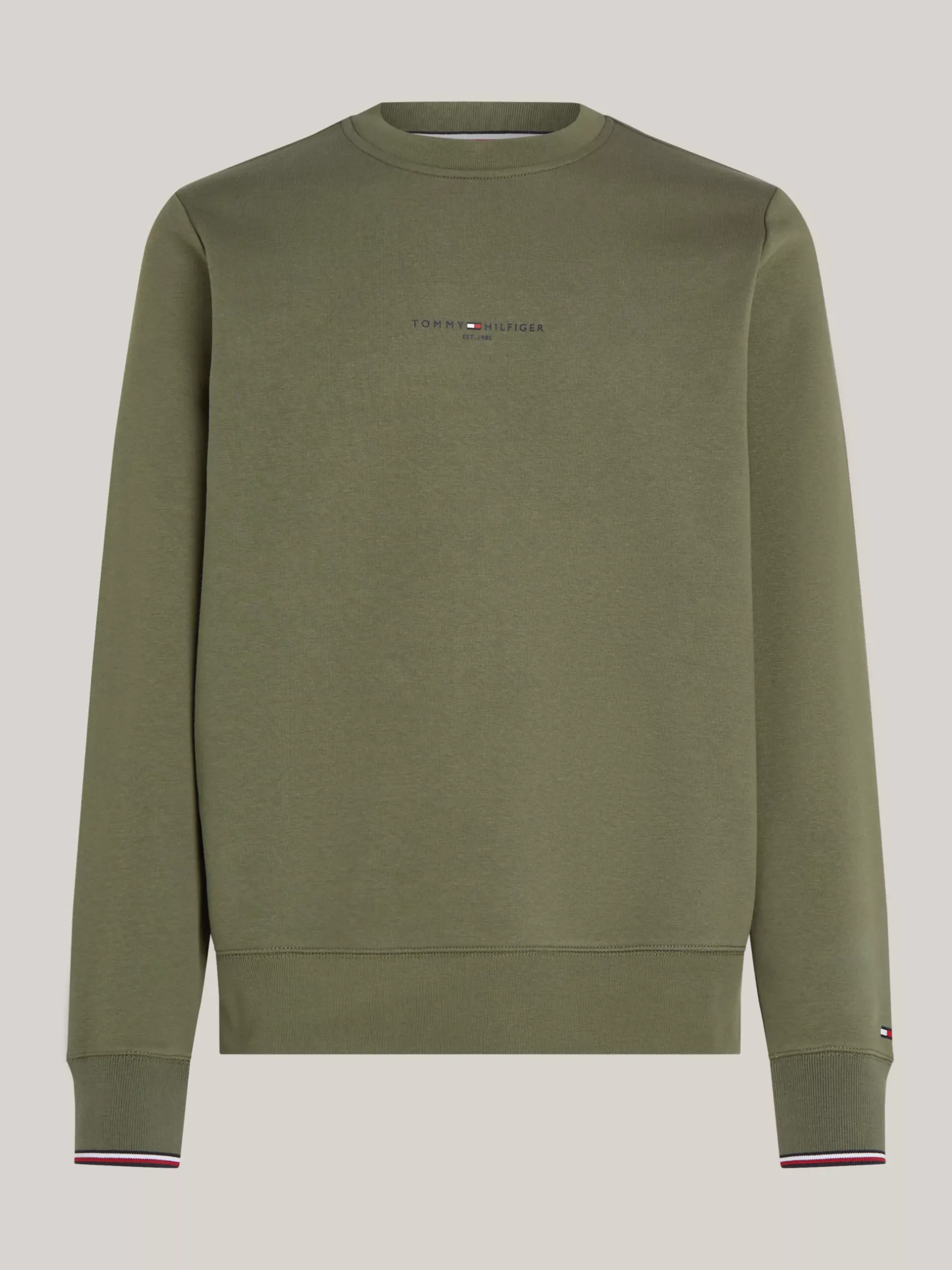 Bluzy Dresowe & Z Kapturem*Tommy Hilfiger Bluza Z Okrągłym Dekoltem BATTLE GREEN