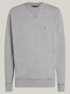 Bluzy Dresowe & Z Kapturem*Tommy Hilfiger Bluza Z Okrągłym Dekoltem MEDIUM GREY HEATHER