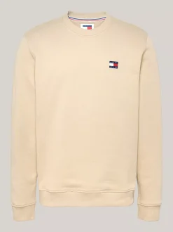 Bluzy Dresowe & Z Kapturem*Tommy Hilfiger Bluza Z Okrągłym Dekoltem I Naszywką Tommy GENTLE GOLD