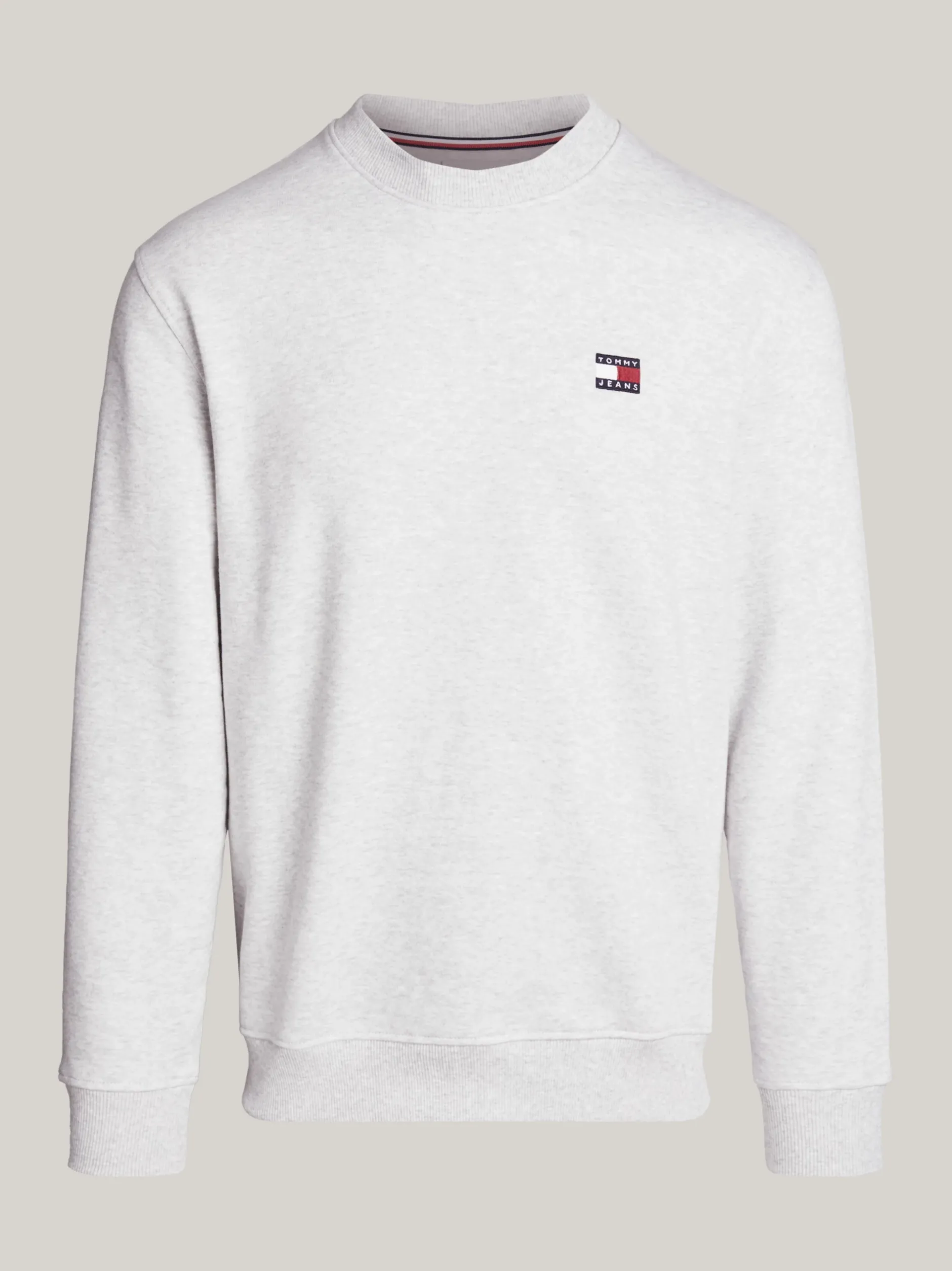 Bluzy Dresowe & Z Kapturem*Tommy Hilfiger Bluza Z Okrągłym Dekoltem I Naszywką Tommy SILVER GREY HTR