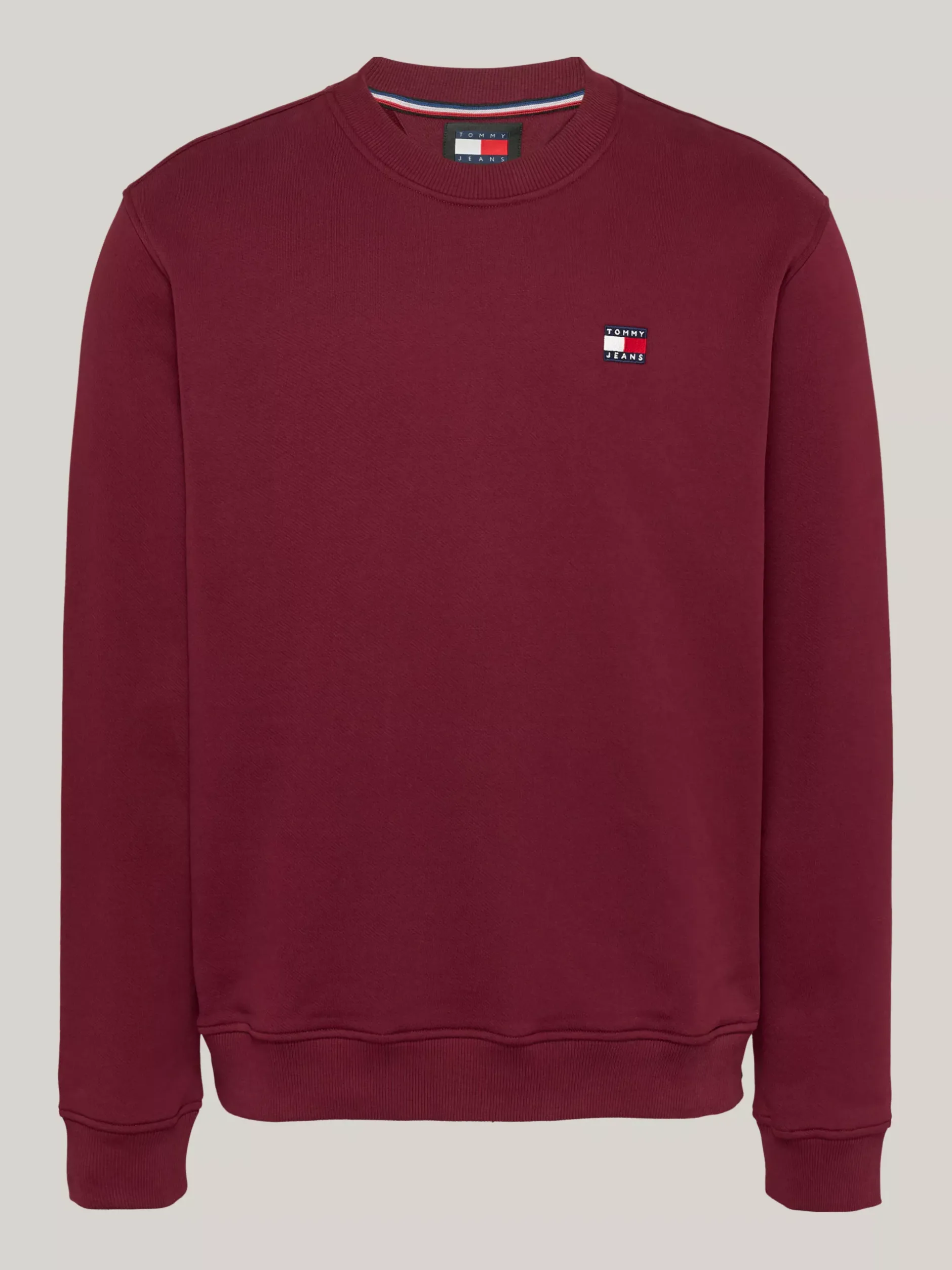 Bluzy Dresowe & Z Kapturem*Tommy Hilfiger Bluza Z Okrągłym Dekoltem I Naszywką Tommy DEEP ROUGE