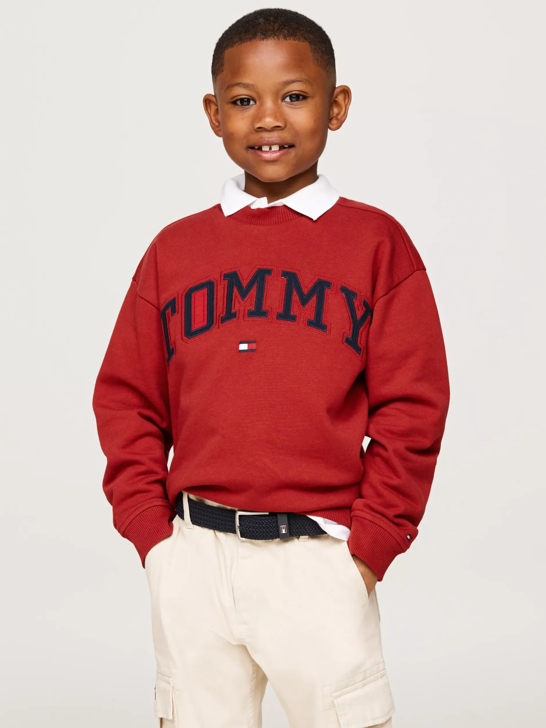 Bluzy Dresowe I Z Kapturem*Tommy Hilfiger Bluza Z Okrągłym Dekoltem I Logo DARK MAGMA