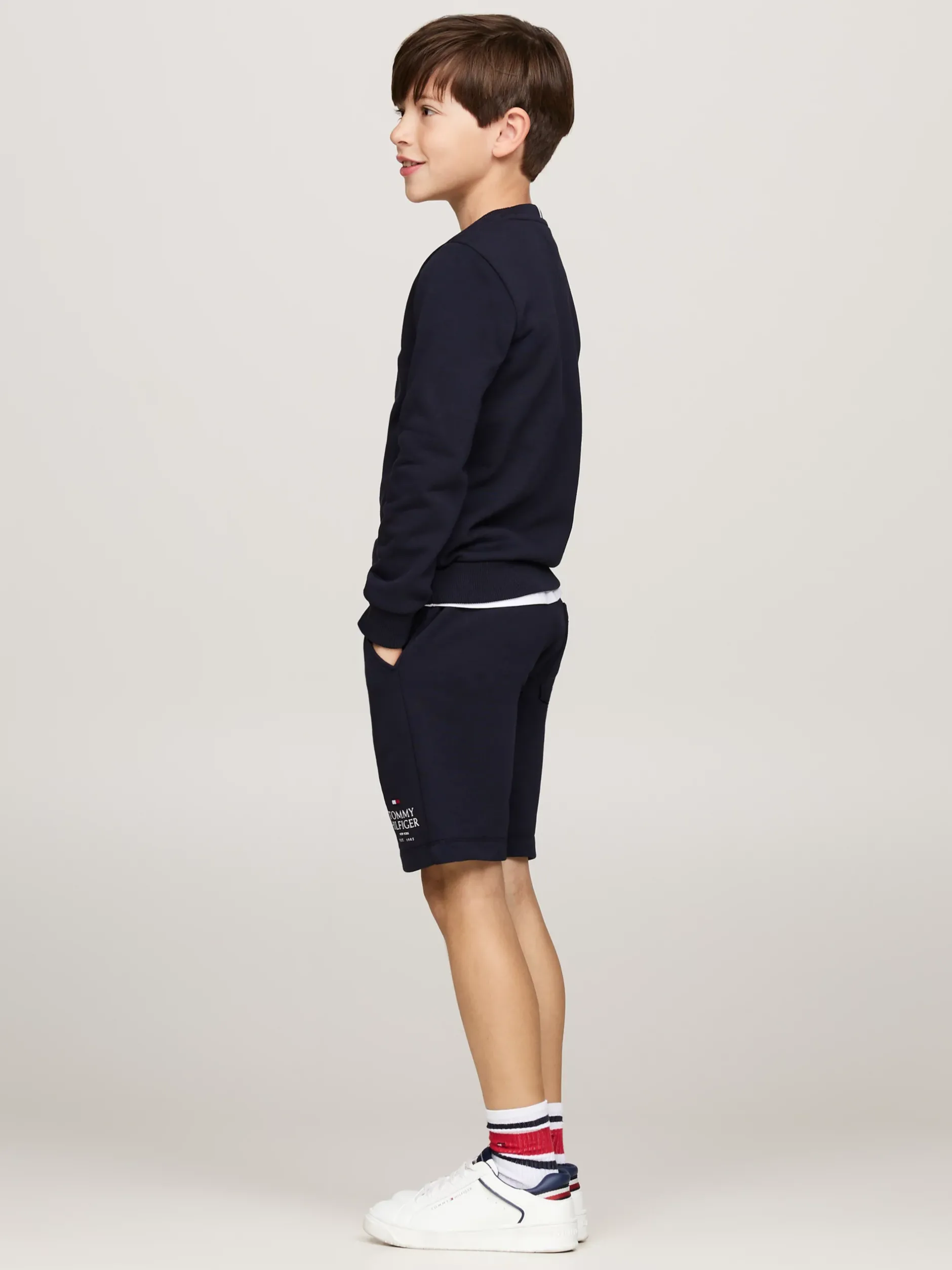 Bluzy Dresowe I Z Kapturem*Tommy Hilfiger Bluza Z Okrągłym Dekoltem I Logo Hilfiger DESERT SKY