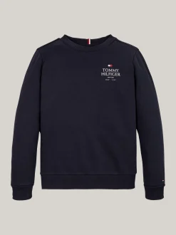 Bluzy Dresowe I Z Kapturem*Tommy Hilfiger Bluza Z Okrągłym Dekoltem I Logo Hilfiger DESERT SKY