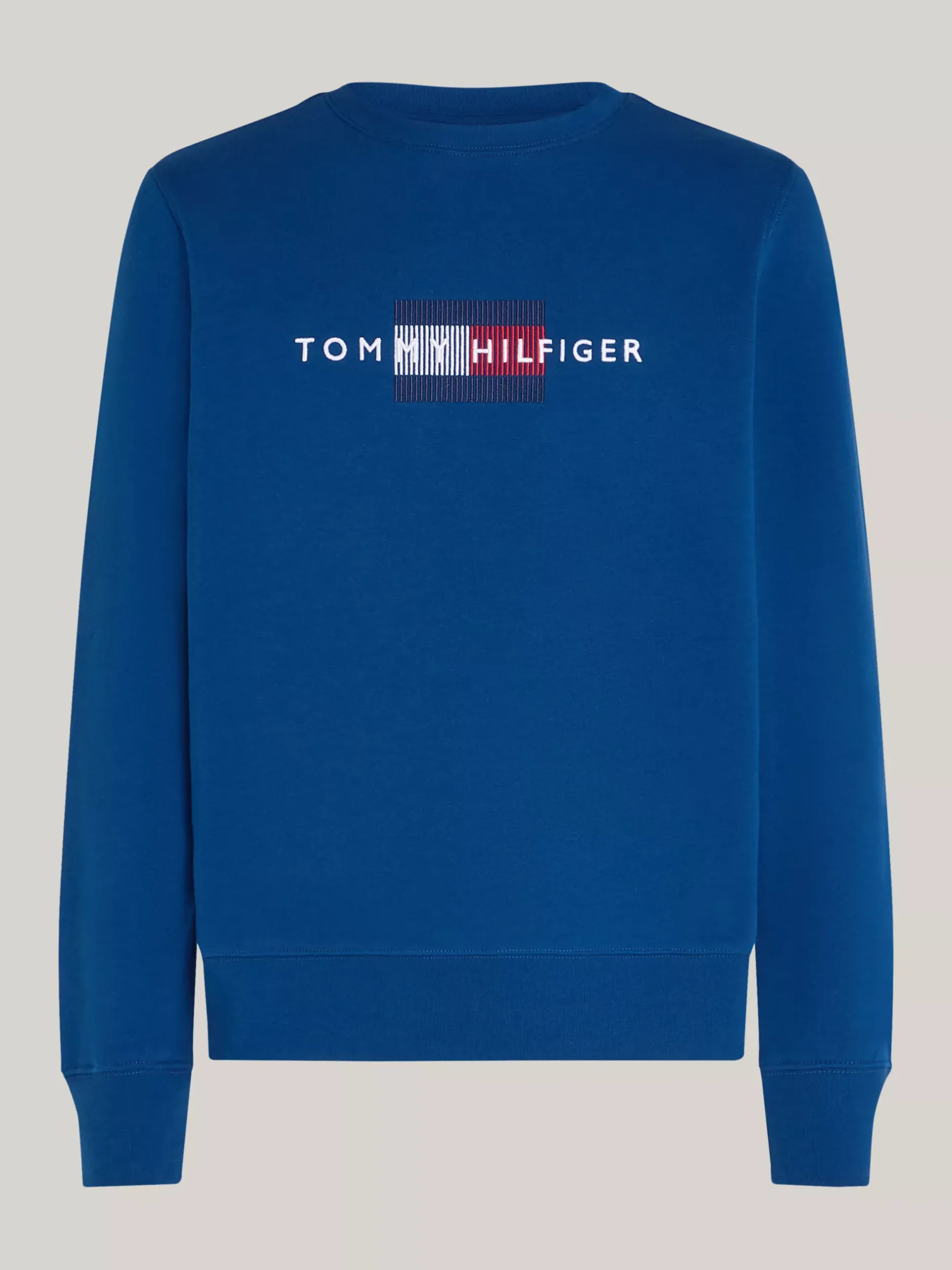 Bluzy Dresowe & Z Kapturem*Tommy Hilfiger Bluza Z Okrągłym Dekoltem I Wyszywanym Logo DEEP INDIGO