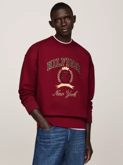 Bluzy Dresowe & Z Kapturem*Tommy Hilfiger Bluza Z Okrągłym Dekoltem I Emblematem ROUGE