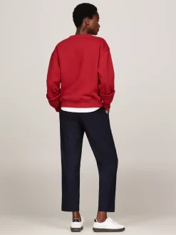 Bluzy Dresowe & Z Kapturem*Tommy Hilfiger Bluza Z Okrągłym Dekoltem I Logo DARK MAGMA