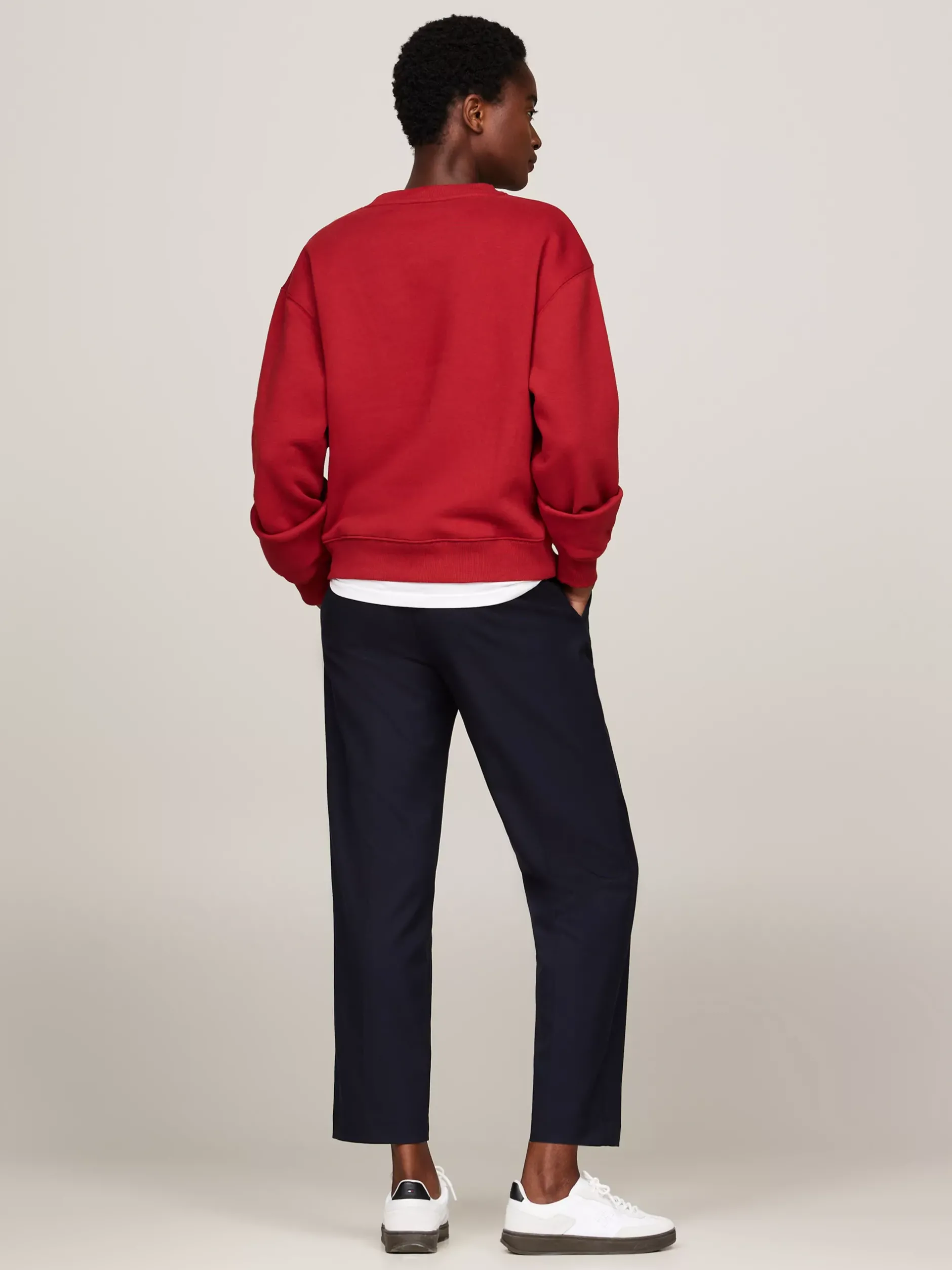 Bluzy Dresowe & Z Kapturem*Tommy Hilfiger Bluza Z Okrągłym Dekoltem I Logo DARK MAGMA
