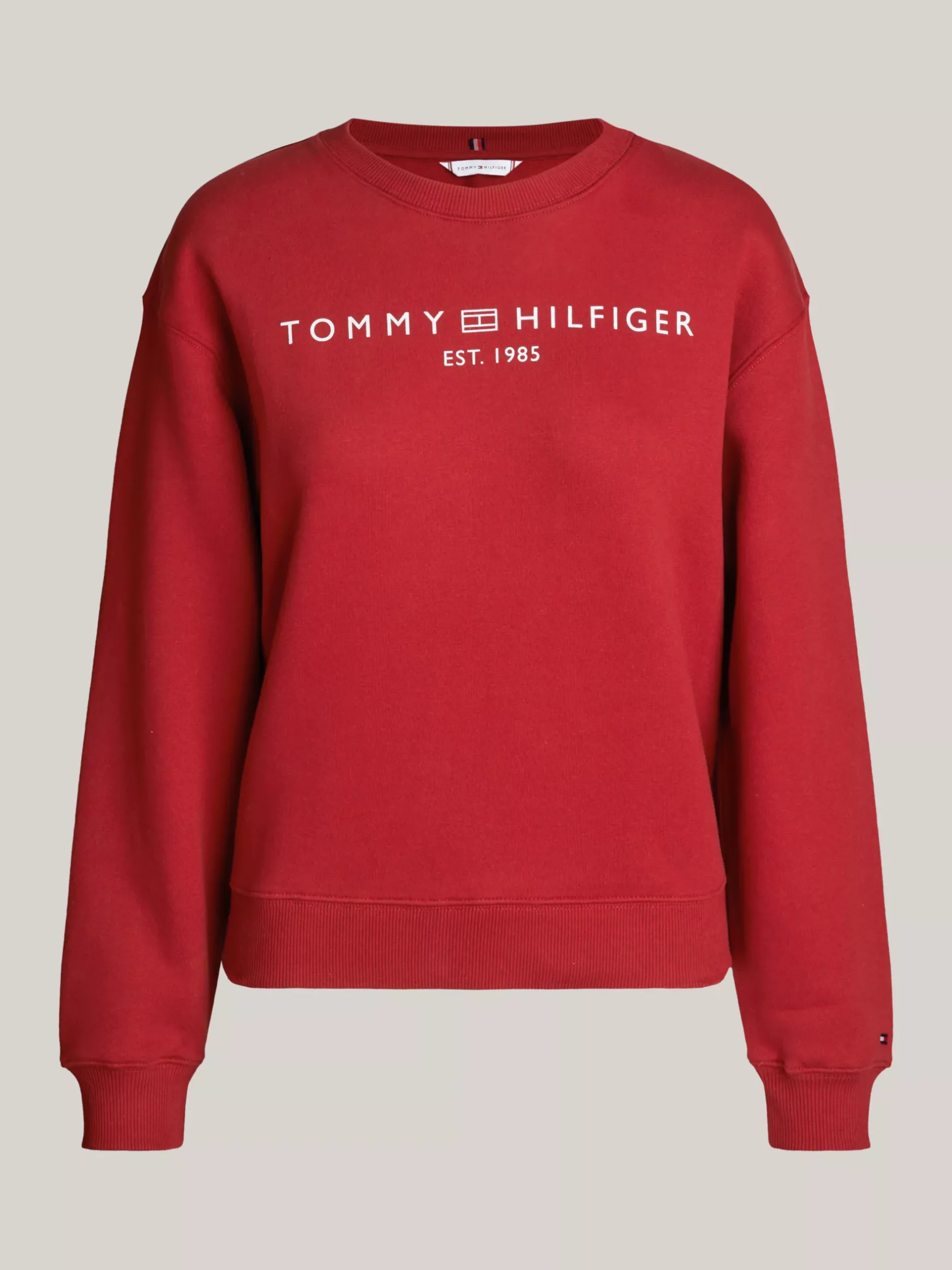 Bluzy Dresowe & Z Kapturem*Tommy Hilfiger Bluza Z Okrągłym Dekoltem I Logo DARK MAGMA