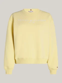 Bluzy Dresowe & Z Kapturem*Tommy Hilfiger Bluza Z Okrągłym Dekoltem I Logo LEMON ZEST