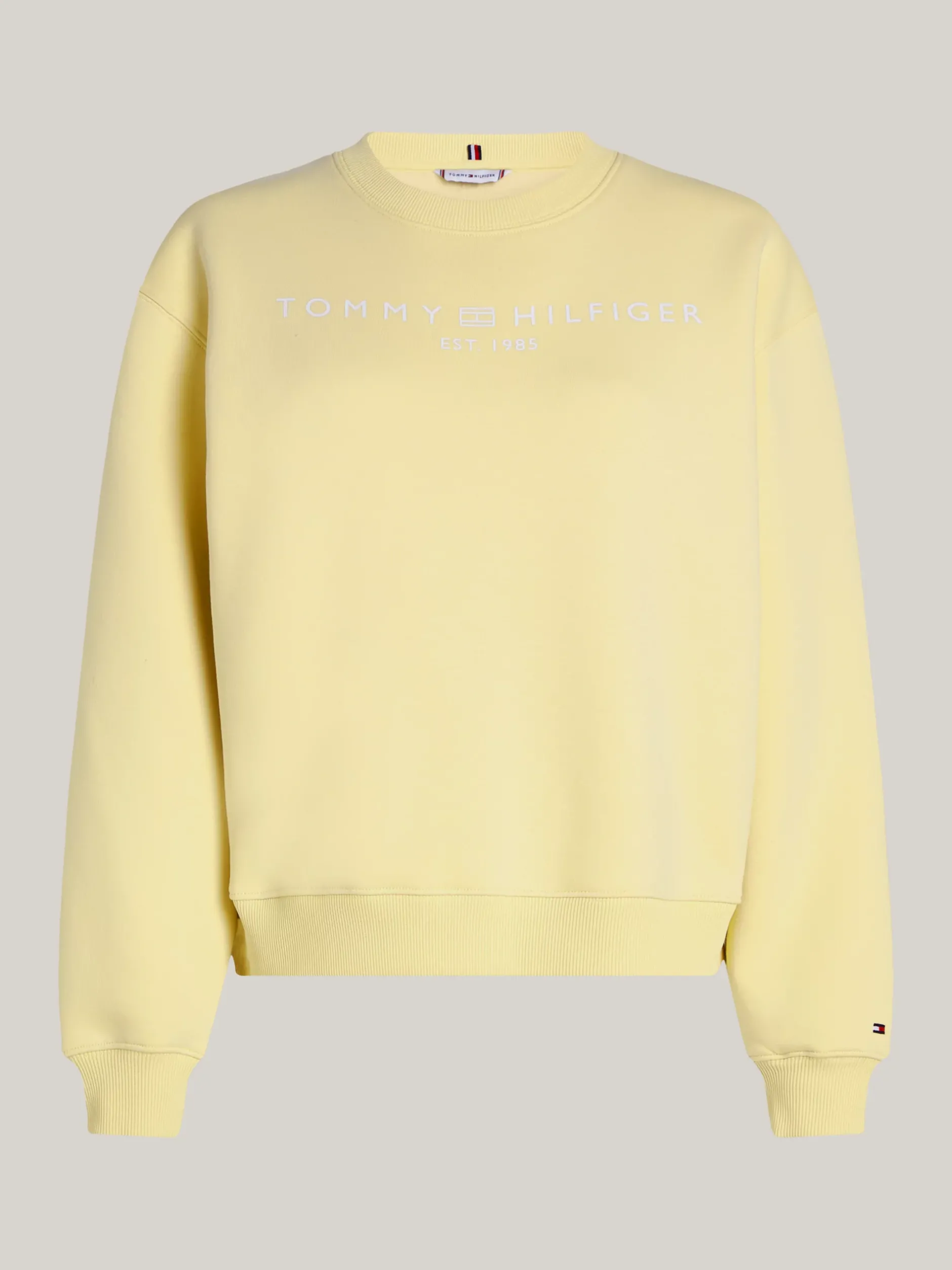 Bluzy Dresowe & Z Kapturem*Tommy Hilfiger Bluza Z Okrągłym Dekoltem I Logo LEMON ZEST