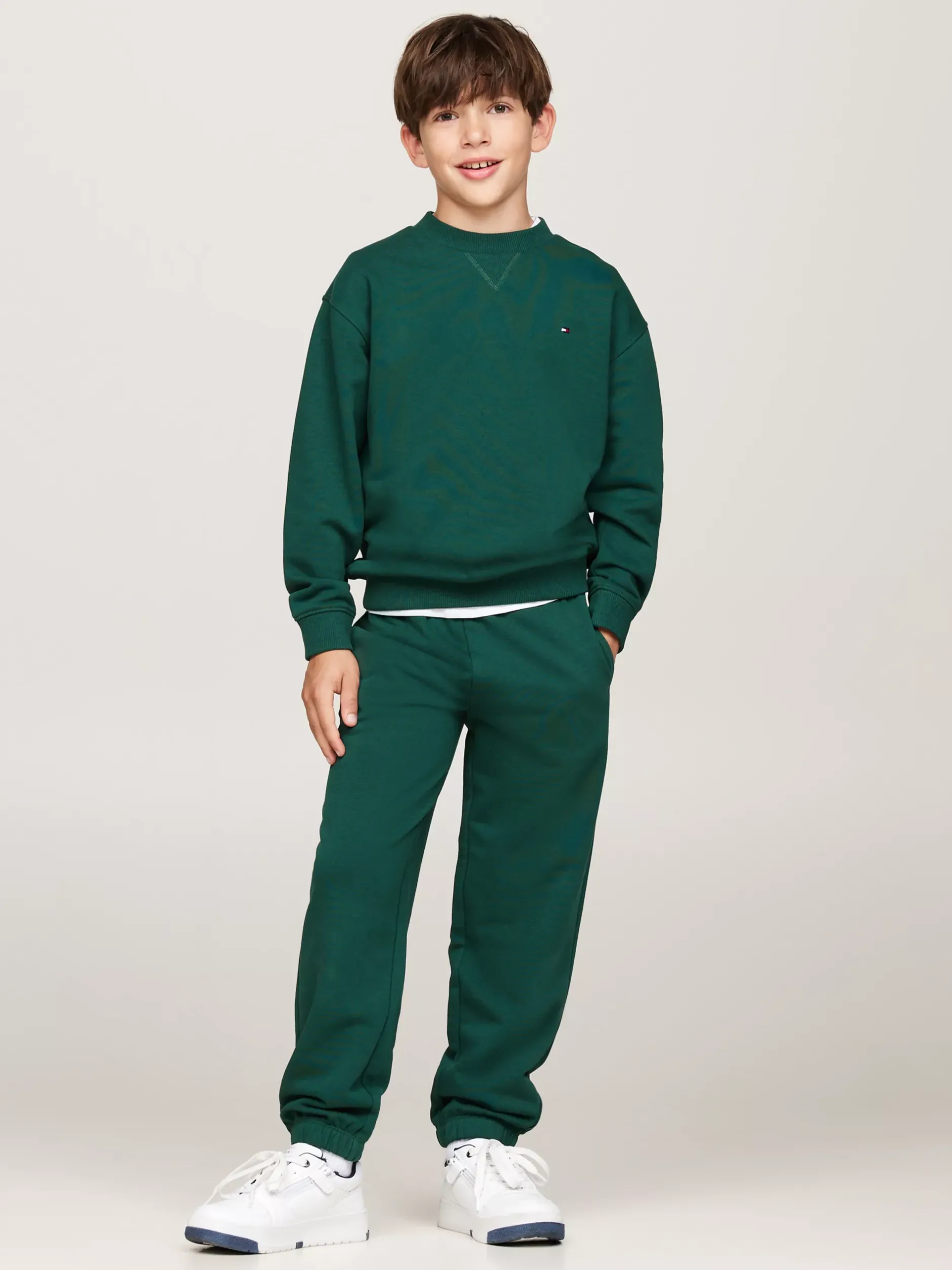 Bluzy Dresowe I Z Kapturem|Bluzy Dresowe I Z Kapturem*Tommy Hilfiger Bluza Z Okrągłym Dekoltem Z Flagą ORNAMENTAL GREEN