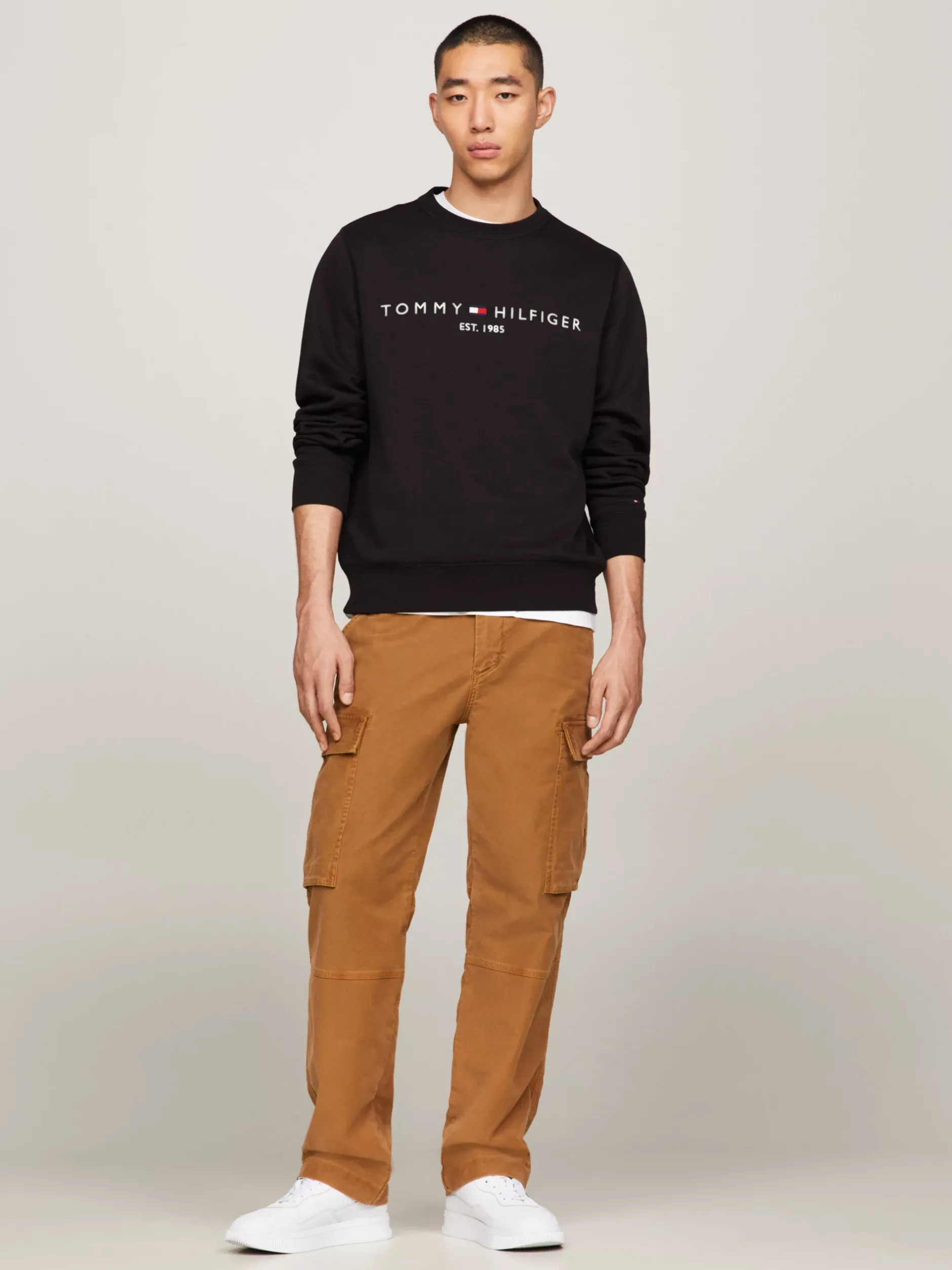 Dresy|Bluzy Dresowe & Z Kapturem*Tommy Hilfiger Bluza Z Okrągłym Dekoltem Z Logo BLACK
